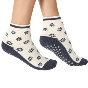 Antirutsch Socken Angora <br>mit Sternchen jeansblau