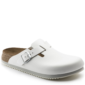 Birkenstock Boston Naturleder weiß