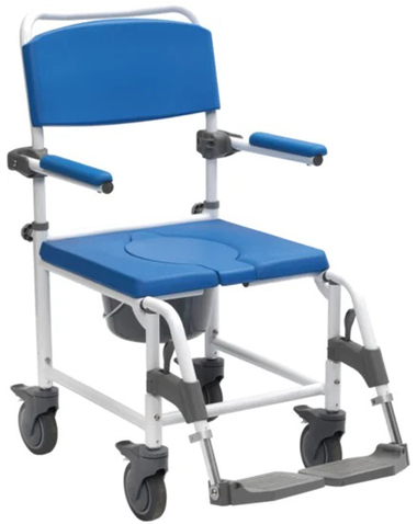 Dusch- und Toilettenstuhl BLAU SB 46 cm