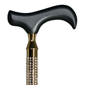 Gehstock Alu Derby-Griff Swarovski