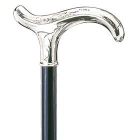 Gehstock Silber Derby schwarz