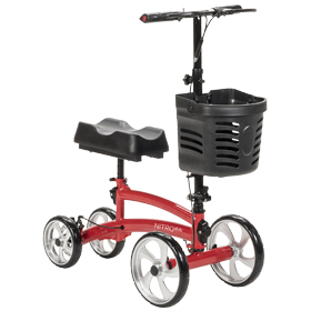 Orthopädischer Knieroller rot, Fußentlastungsrollator