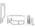 Stützklappgriff 530 mm